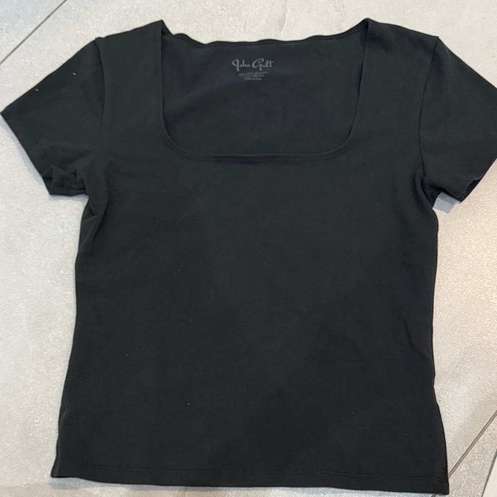 Brandy Melville Black Square Neck Tee